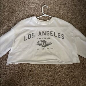 Garage White Los Angeles Graphic Crop Top